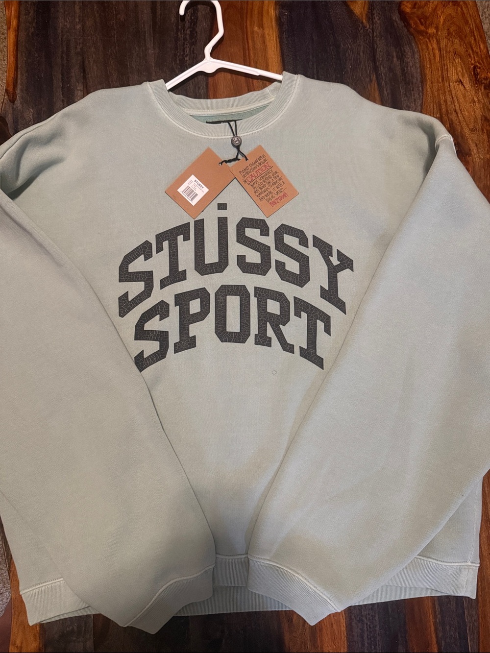 Stussy crewneck big crackle lt blue